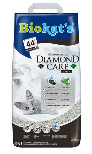 Biokat's Diamond Classic - наполнитель Биокэтс Даймонд Классик комкующийся с активированным углем и алое вера 8 л (G-613253)