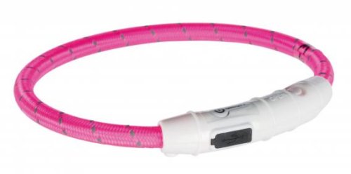 Trixie - ошейник Трикси светящийся с USB L-XL 65 cм/7 мм розовый (12708)