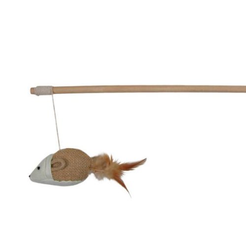 Trixie - паличка Тріксі з мишкою із тканини й пір'ям 50 см (45804)