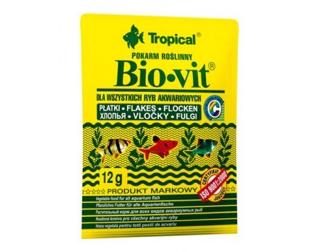 Tropical Bio-vit - корм Тропікал Біо-Кручений у вигляді пластівців для всіх видів акваріумних риб 12 г (74411)