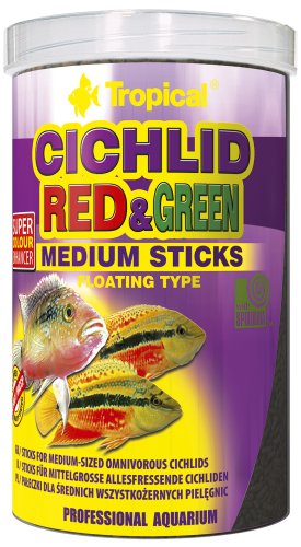Tropical Cichlid Red&Green Medium Sticks - корм Топикал Цихлид Ред & Грин в виде палочек для средних цихлид 1 л / 360 г (63726)