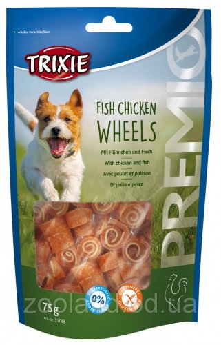 Trixie Premio Fish Chicken Wheels - ласощі Тріксі Преміо з куркою й рибою для собак 75 г (31748)