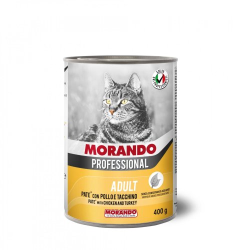 Morando PROFESSIONAL - консервы Морандо Профешнл паштет с курицей и индейкой для кошек 400 г (8007520012652)