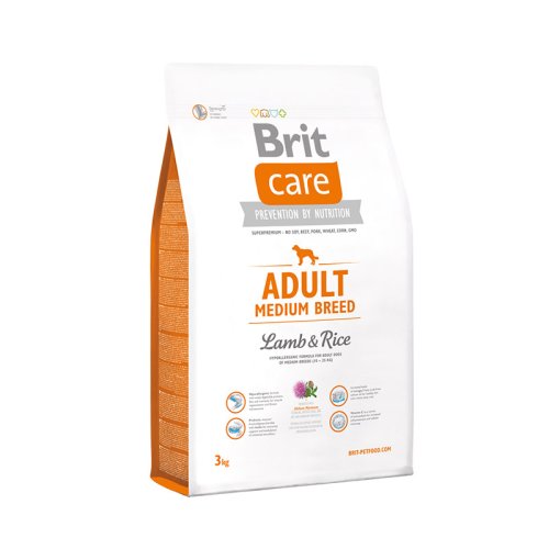 Brit Care Adult Medium Breed Lamb & Rice - корм Брит суперпреміум класу для собак середніх порід 1 кг (132711 /9942)