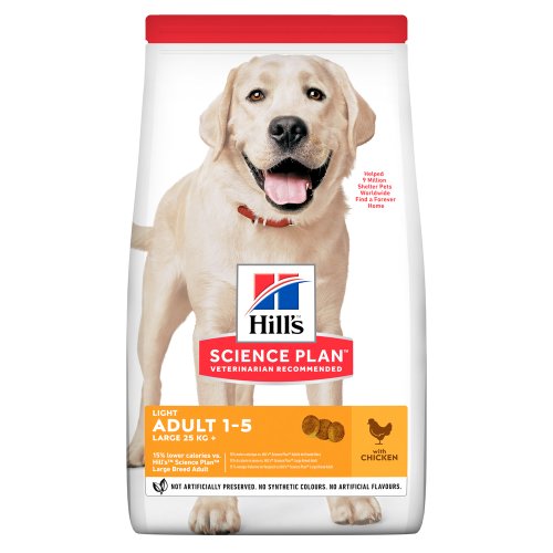 Hills SP Canine Adult Light - корм Хилс с курицей для собак крупных пород, склонных к ожирению 14 кг (604372)