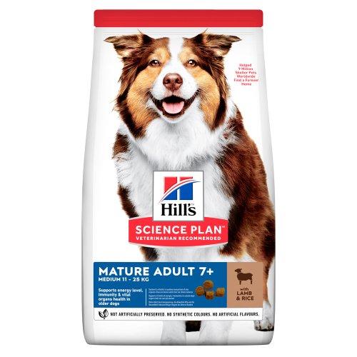 Hills SP Mature Adult7 + - корм Хилс с ягненком и рисом для собак средних пород старше 7 лет 2,5 кг (604287)