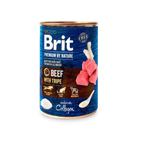Brit Premium by Nature - консервы Брит Премиум с говядиной и требухой для собак 800 г (100413/8607)