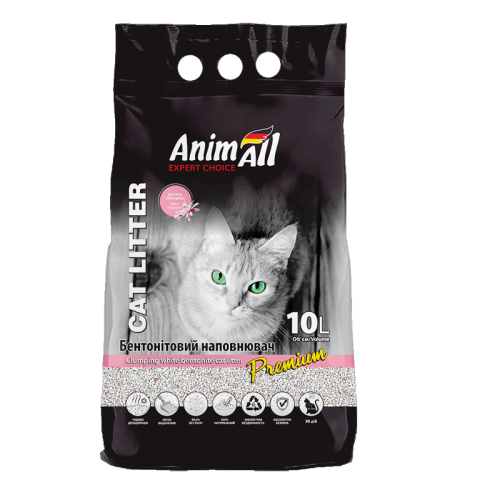 AnimAll - наполнитель Энимол бентонитовый белый с ароматом детской пудры 10 л (144573)