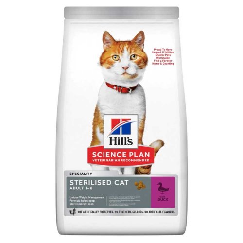 Hills SP Adult Young Sterilised with Duck - корм Хилс для стерилизованных кошек от 6 месяцев с уткой 1,5 кг (607277)