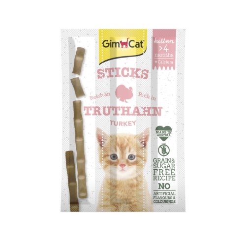 GimCat Sticks - лакомство ДжимКет для котят мясные 3 палочки (G-420844/420929/420448)