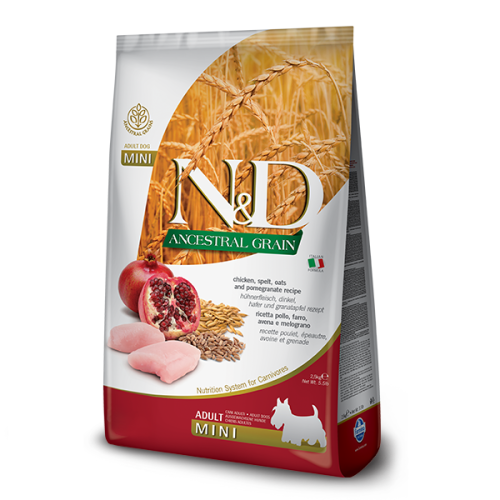 Farmina N&D Low Graine Chiken and Pomegranat Adult Mini - корм Фармина низкозерновой для взрослых собак мелких пород с курицей и гранатом 7 кг Farmina N&D Low Graine Chiken and Pomegranat Adult Mini - корм Фармина низкозерновой для взрослых собак мелких пород с курицей и гранатом 7 кг