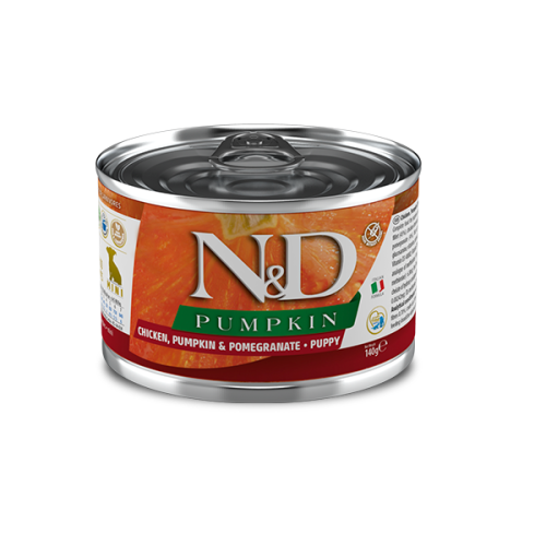 Farmina N&D Graine Free Pumpkin Chiken Puppy Mini - консерви Фарміна беззернові для цуценят дрібних порід з гарбузом,куркою,гранатом 140 г