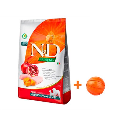 Farmina N&D Graine Free Pumpkin Chiken and Pomegranate Adult Medium Maxi - корм Фармина для взрослых собак средних и крупных пород с курицей,тыквой,гранатом 12 кг