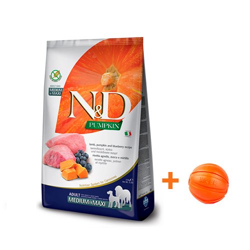 Farmina N&D Graine Free Pumpkin Lamb and Blueberry Adult Medium Maxi- корм Фарміна для дорослих собак середніх та великих порід з ягням,гарбузом,чорницею 12 кг