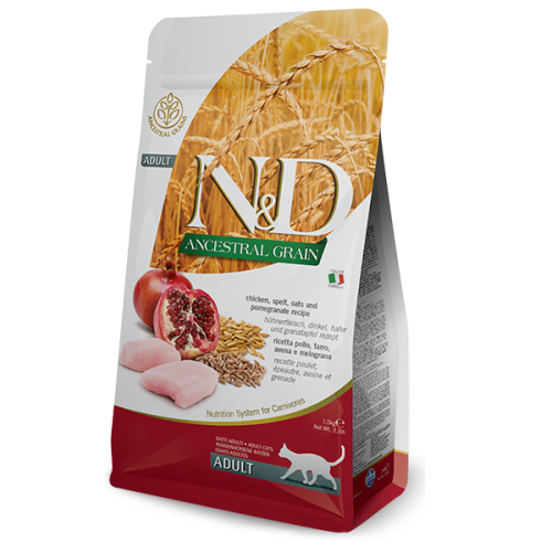 Farmina N&D Low Graine Chiken & Pomegranate Adult Cat - корм Фарміна низькозерновий для дорослих котів з куркою та гранатом 1,5 кг