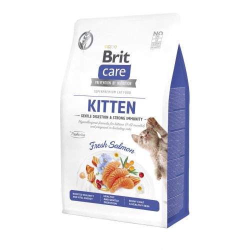 Brit Care Cat GF Kitten Digestion Immunity - корм Брит беззерновий для кошенят з лососем 400 г (172541)