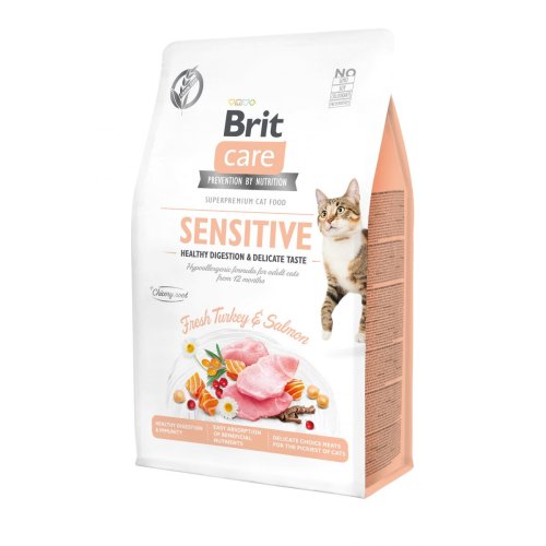 Brit Care Cat GF Sensitive HDigestion & Delicate Taste - корм Брит беззерновий для котів з чутливим травленням індичка та лосось 7 кг (171281/0693) Brit Care Cat GF Sensitive HDigestion & Delicate Taste - корм Брит беззерновий для котів з чутливим травленням індичка та лосось 7 кг (171281/0693)