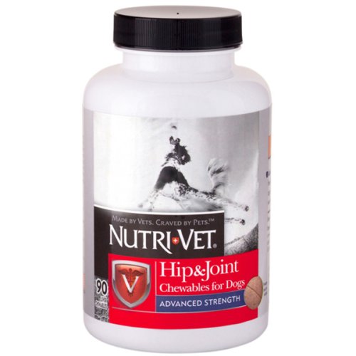 Nutri-Vet Hip&Joint Advanced - вітаміни Нутрі Вет зв'яки та суглоби 3 рівень хондроїтин і глюкозамін, МСМ для собак 90 табл
