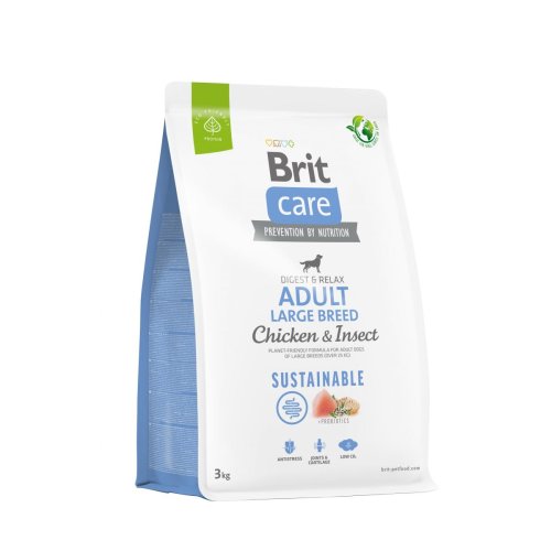 Brit Care Dog Sustainable Large Breed - корм Брит для собак крупных пород с курицей и насекомыми 3 кг (172182)