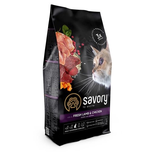 Savory Adult Cat Steril Fresh Lamb and Chicken - корм Сейворі для стерилізованих котів  зі свіжим ягням та куркою 2 кг (30112)  Savory Adult Cat Steril Fresh Lamb and Chicken - корм Сейворі для стерилізованих котів  зі свіжим ягням та куркою 2 кг (30112)