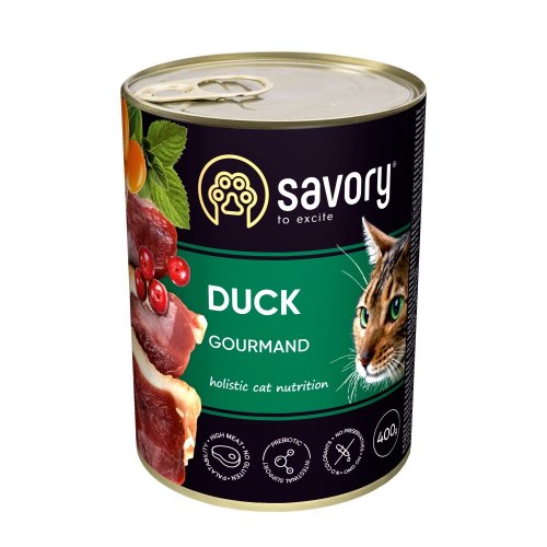 Savory Cat Can Adult Duck - консерви Сейворі для вибагливих котів з качкою 400 г (30624) Savory Cat Can Adult Duck - консерви Сейворі для вибагливих котів з качкою 400 г (30624)