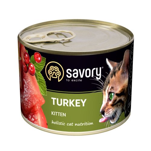 Savory Cat Can Kitten - консервы Сейвори для котят с индейкой 200 г (30686)