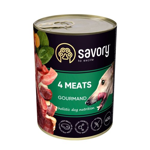 Savory Dog Gourmand - консервы Сейвори для собак всех пород с четырьмя видами мяса 400 г (30396) Savory Dog Gourmand - консервы Сейвори для собак всех пород с четырьмя видами мяса 400 г (30396)