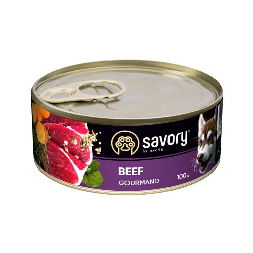Savory Dog Gourmand - консерви Сейворі для собак усіх порід з яловичиною 100 г (30419)