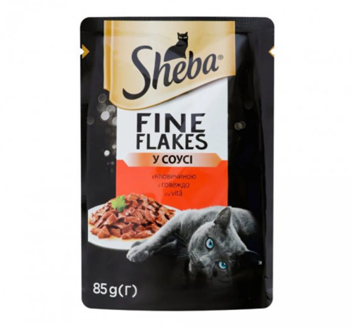 Sheba Fine Flake - корм Шеба для котів з яловичиной у соусі 85 г (4770608261672)