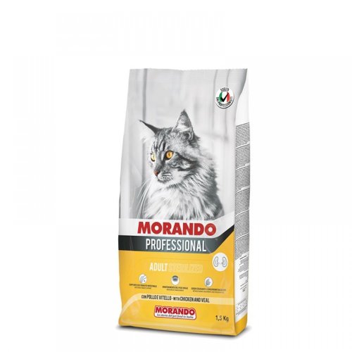 Morando PROFESSIONAL Sterilized - корм Морандо для стерилизованных котов с курицей и телятиной 1,5 кг (8007520098113)