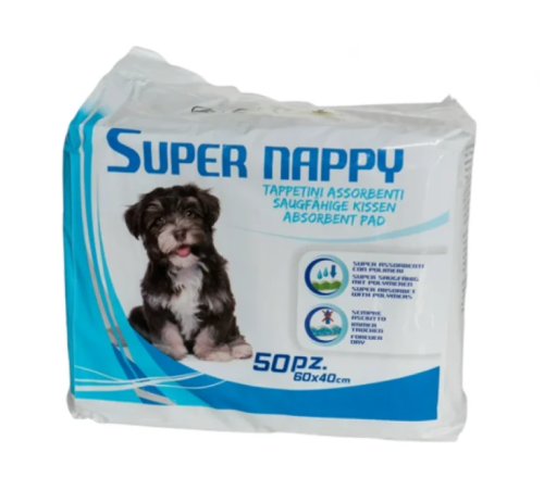 Croci Super Nappy - пеленки Super Nappy для собак 60х40 50 шт (8023222174788)