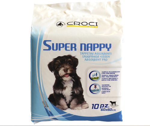 Croci Super Nappy - пеленки Super Nappy для собак 60х60 10 шт (8023222012073)