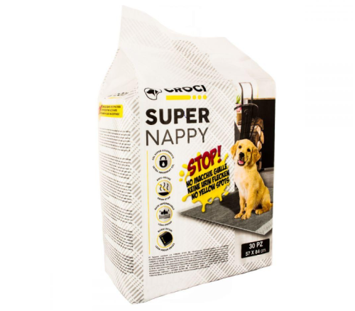 Croci Super Nappy - пеленки Super Nappy с активированным углем для собак 84х57 14 шт (8023222171718)