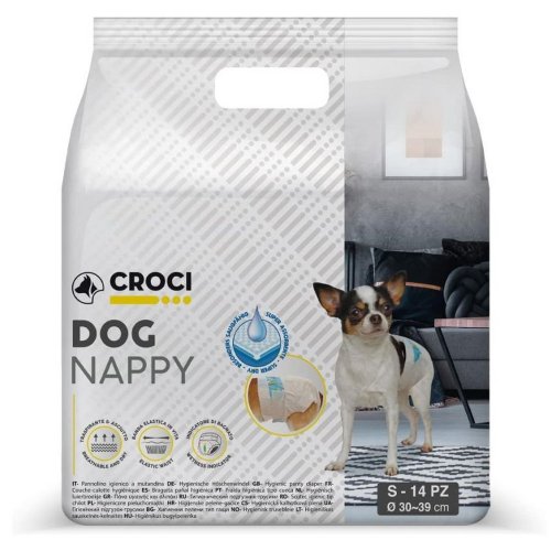 Croci Dog Nappy - подгузники Dog Nappy для собак весом 2-3 кг, 14 шт S (30-39 см) (8023222053809) Croci Dog Nappy - подгузники Dog Nappy для собак весом 2-3 кг, 14 шт S (30-39 см) (8023222053809)