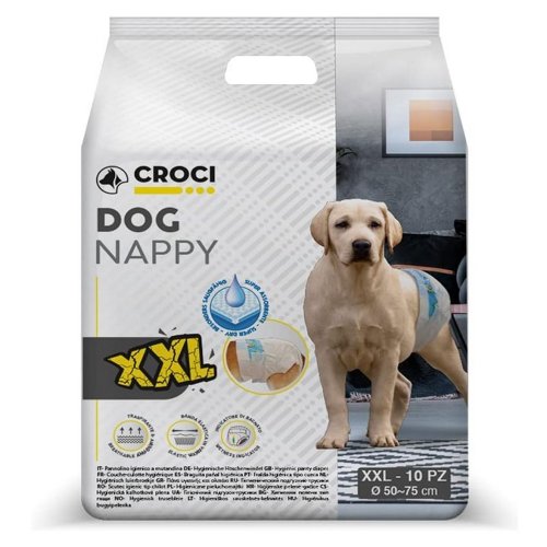 Croci Dog Nappy - подгузники Dog Nappy для собак весом 18-30 кг,10 шт XXL (40-62 см)  (8023222169999)