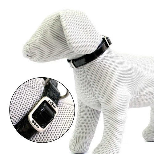 Croci Glossy - нашийник Croci Glossy для собак 1,5×26-40 см шкірзам лак/нейлон чорний (8023222062580)