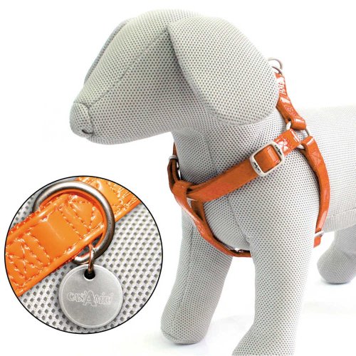 Croci Glossy - шлея Croci Glossy для собак 2×50-75 см шкірзам лак/нейлон помаранчевий (8023222067042)