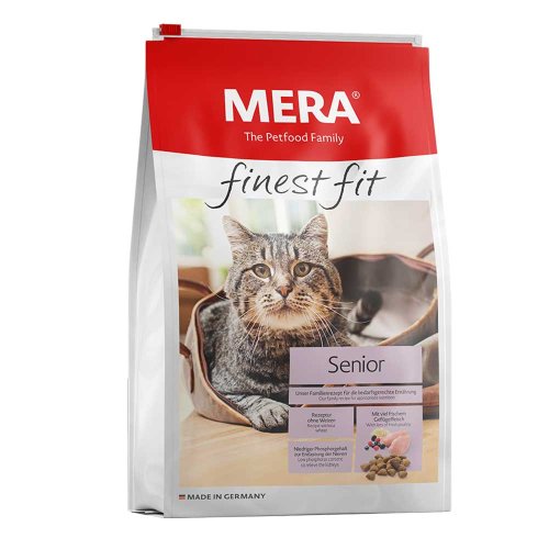 MERA finest fit Senior корм для котов преклонных лет (8+) со свежим мясом птицы и лесными ягодами, 400 гр