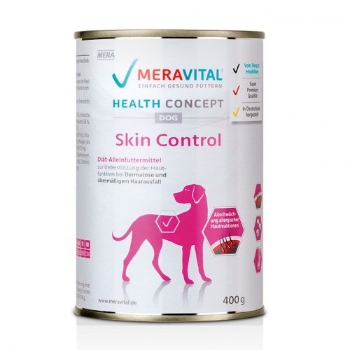 MERA MVH Nassfutter Skin Control корм консервированный для взрослых собак при дерматозах и чрезмерном выпадении шерсти 400 гр (6 шт/уп)