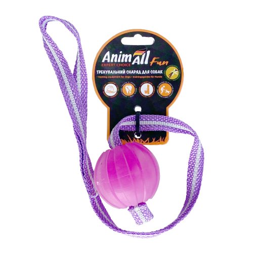 AnimAll Fun мяч тренинг со шлеей 6см фиолетовый