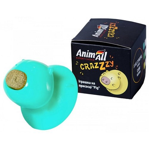AnimAll ACrazZzy 7505 Игрушка для котов на присоске Pig, синяя