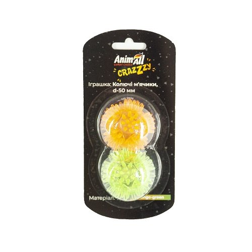 AnimAll ACrazZzy 9970 Игрушка Колючие мячики для котов, d-50 мм, оранжевый-зеленые