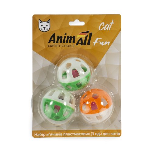 AnimAll Fun VP057 набор мячиков пластиковых (3шт) для котов