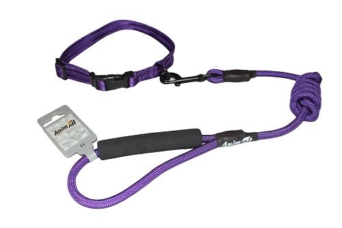 AnimAll повідець+нашийник HJ-Y304-LC Deep purle 10x1200x20мм