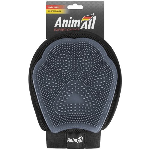 AnimAll Грум рукавичка массажная для вычесывания шерсти для котов и собак MG9608 серая