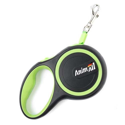 AnimAll рулетка-поводок до 15кг/3метра S салатово-чорный