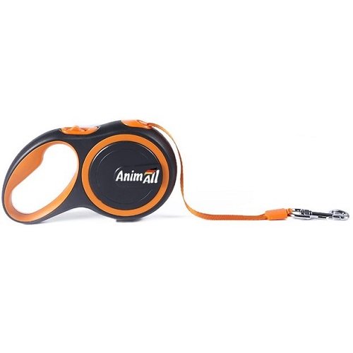 AnimAll рулетка-поводок до 50кг/5метров L оранжевый-черный