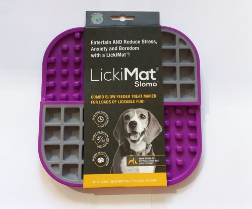 LickiMat Slomo - Комбинированный каучуковый коврик Slomo Purple для медленного питания для собак фиолетовый (05086)