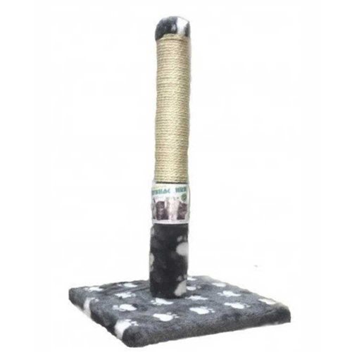 Когтеточка-столбик на подставке с лапками Пушистики, джут, серая, 50х30 см