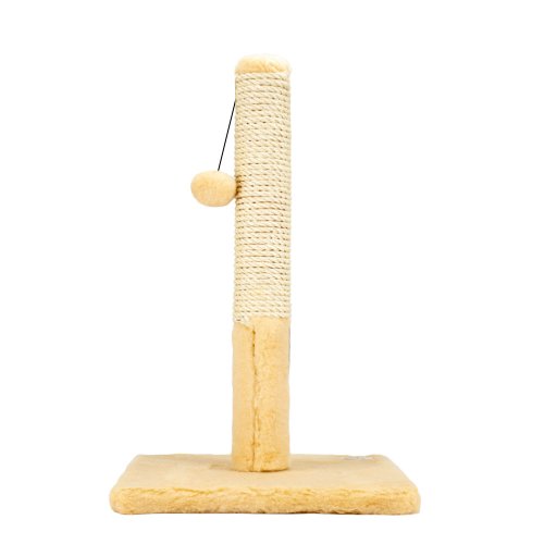 Когтеточка-столбик на подставке Пушистики, сизаль, бежевая, 30х55 см